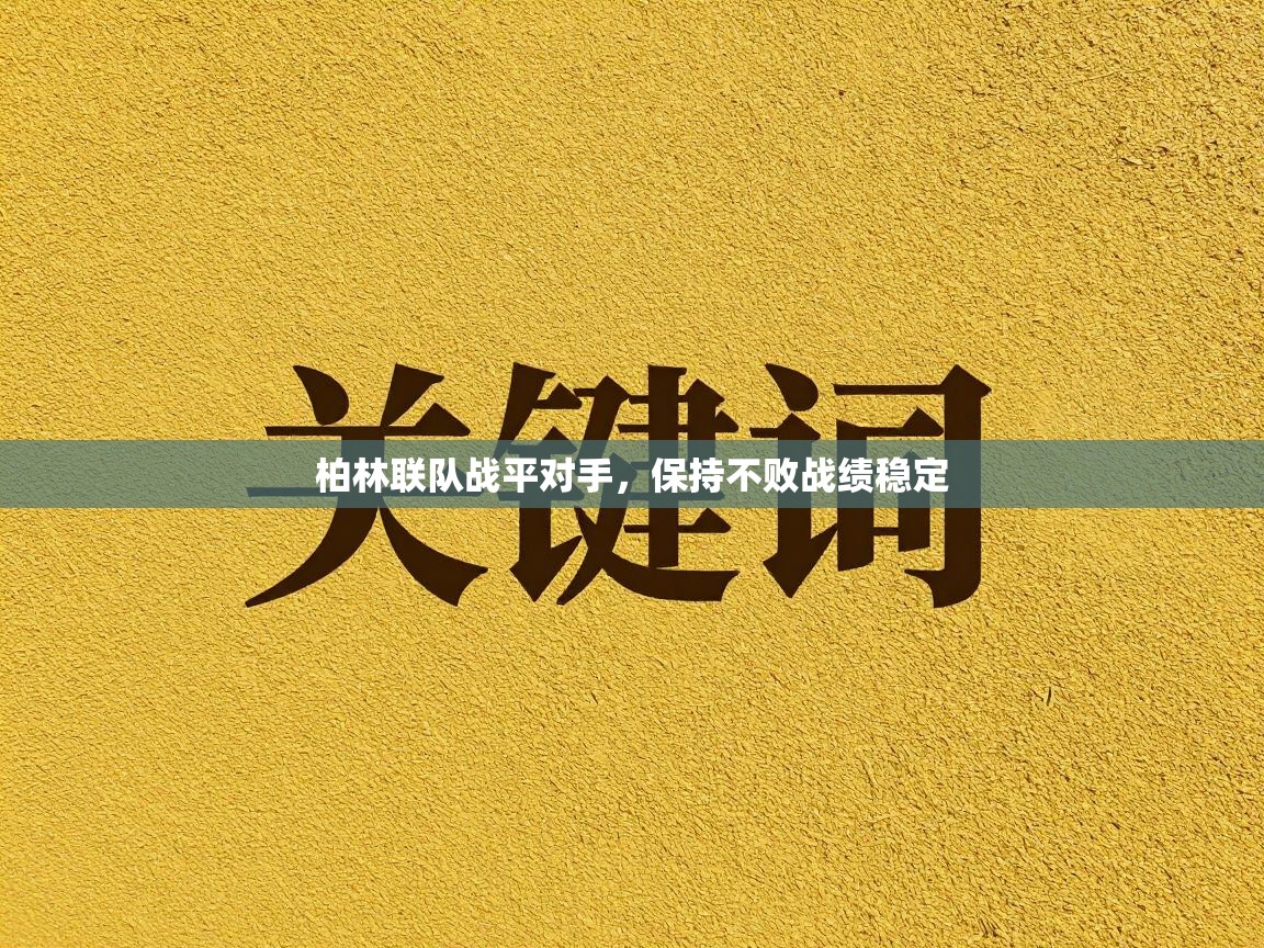 柏林联队战平对手，保持不败战绩稳定  第1张